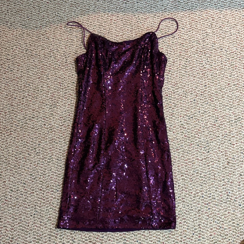 Lulu's Purple Sequin Mini Dress